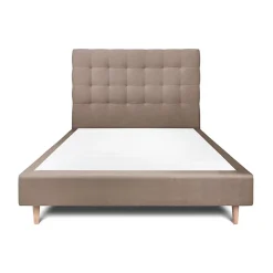 Sommeil De Plomb Lit avec tête de lit capitonnée velours et sommier - Lit en bois massif Best