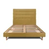 Sommeil De Plomb Lit avec tête de lit capitonnée tissu et sommier kit - Lit en bois massif