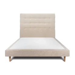 Sommeil De Plomb Lit avec tête de lit capitonnée tissu et sommier tapissier - Lit en bois massif Hot