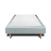 Sommeil De Plomb Lit avec tête de lit capitonnée velours et sommier - Lit en bois massif Hot