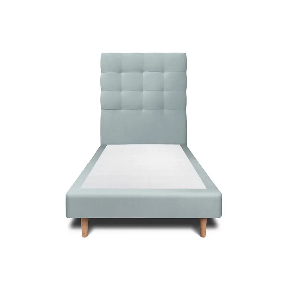 Sommeil De Plomb Lit avec tête de lit capitonnée velours et sommier - Lit en bois massif Hot