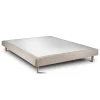 Sommeil De Plomb Lit avec tête de lit capitonnée tissu et sommier tapissier - Lit en bois massif Outlet