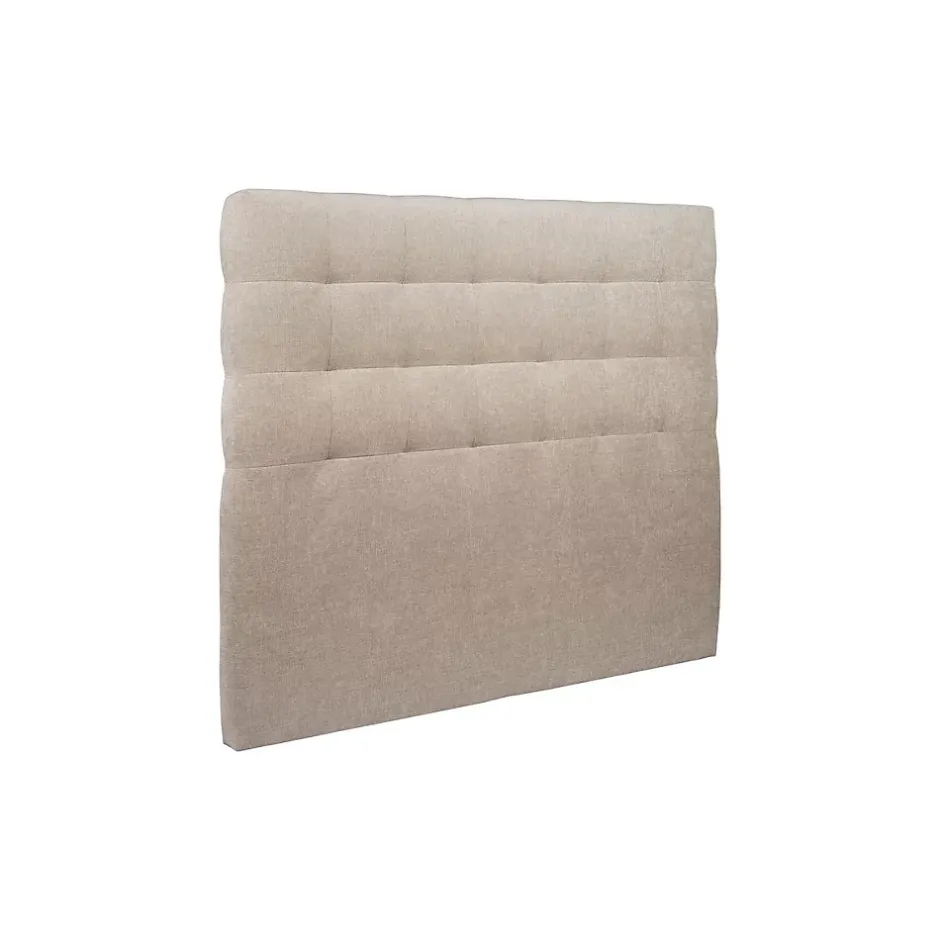 Sommeil De Plomb Lit avec tête de lit capitonnée tissu et sommier tapissier - Lit en bois massif Outlet