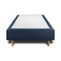 Sommeil De Plomb Lit avec tête de lit capitonnée tissu et sommier tapissier - Lit en bois massif