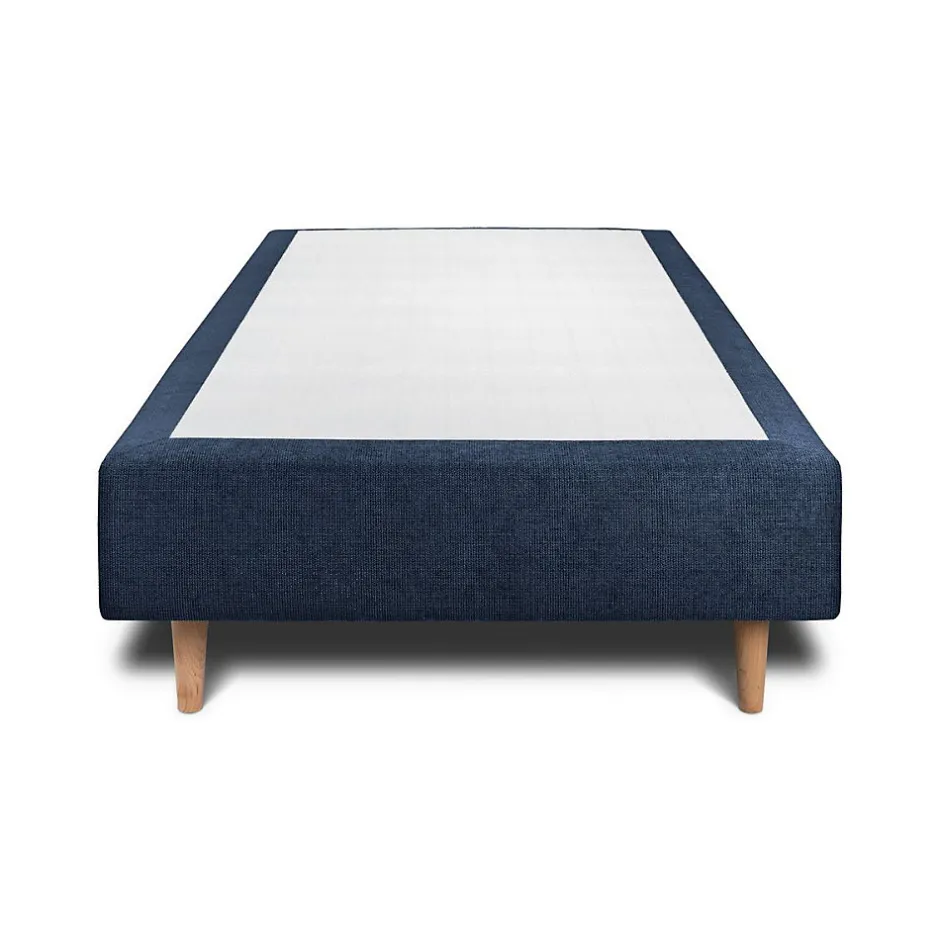Sommeil De Plomb Lit avec tête de lit capitonnée tissu et sommier tapissier - Lit en bois massif
