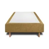 Sommeil De Plomb Lit avec tête de lit capitonnée tissu et sommier tapissier - Lit en bois massif Online