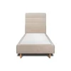 Sommeil De Plomb Lit avec tête de lit lignes tissu et sommier tapissier - Lit en bois massif