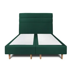 Sommeil De Plomb Lit avec tête de lit lignes velours et sommier tapissier - Lit en bois massif Sale