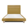 Sommeil De Plomb Lit avec tête de lit lignes tissu et sommier tapissier - Lit en bois massif