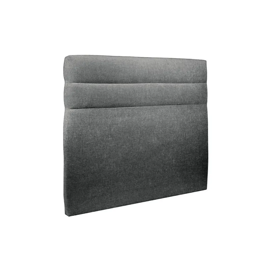 Sommeil De Plomb Lit avec tête de lit lignes tissu et sommier tapissier - Lit en bois massif