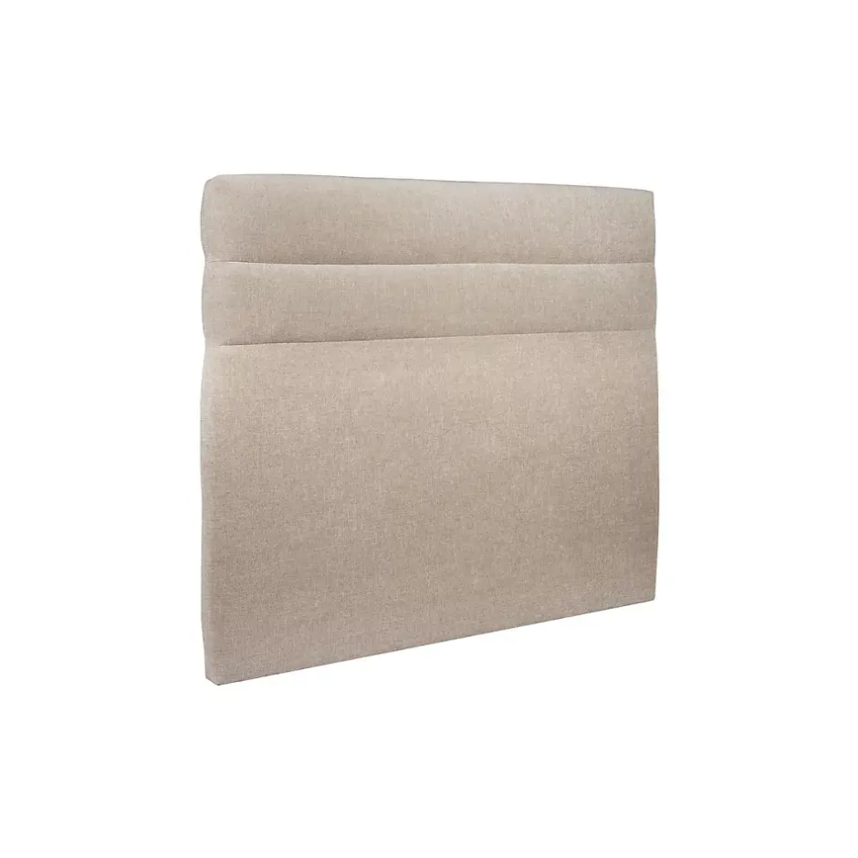 Sommeil De Plomb Lit avec tête de lit lignes tissu et sommier kit - Lit en bois massif