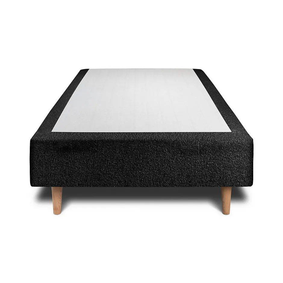 Sommeil De Plomb Lit avec tête de lit lignes bouclette et sommier tapissier - Lit en bois massif