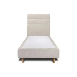 Sommeil De Plomb Lit avec tête de lit lignes tissu et sommier tapissier - Lit en bois massif