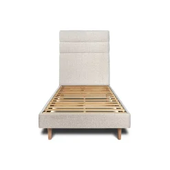 Sommeil De Plomb Lit avec tête de lit lignes bouclette et sommier kit - Lit en bois massif Sale