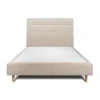 Sommeil De Plomb Lit avec tête de lit lignes tissu et sommier tapissier - Lit en bois massif