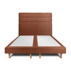 Sommeil De Plomb Lit avec tête de lit lignes bouclette et sommier tapissier - Lit en bois massif