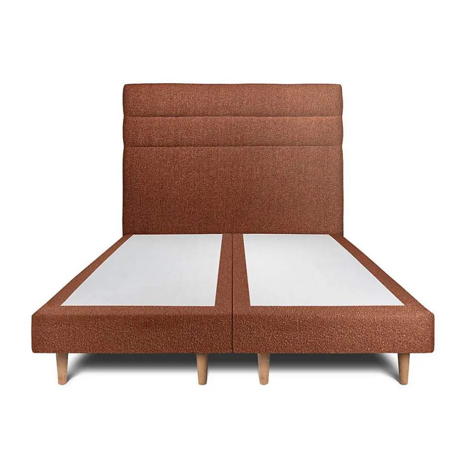 Sommeil De Plomb Lit avec tête de lit lignes bouclette et sommier tapissier - Lit en bois massif