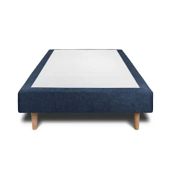 Sommeil De Plomb Lit avec tête de lit lignes tissu et sommier tapissier - Lit en bois massif