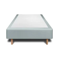 Sommeil De Plomb Lit avec tête de lit lignes velours et sommier tapissier - Lit en bois massif