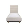 Sommeil De Plomb Lit avec tête de lit lignes tissu et sommier tapissier - Lit en bois massif Online