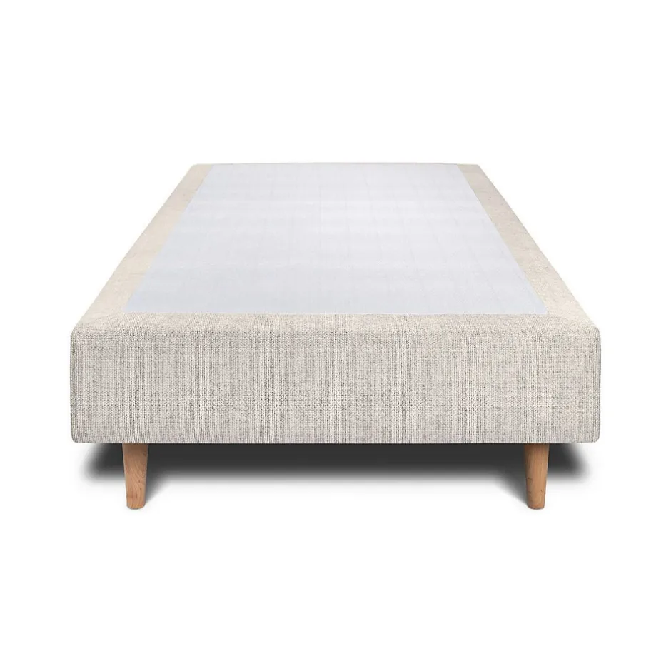 Sommeil De Plomb Lit avec tête de lit lignes tissu et sommier tapissier - Lit en bois massif Online
