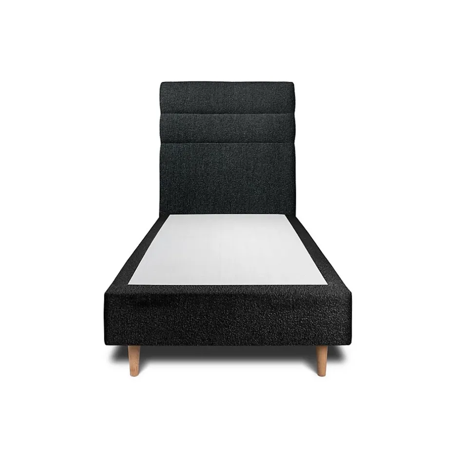 Sommeil De Plomb Lit avec tête de lit lignes bouclette et sommier tapissier - Lit en bois massif Best
