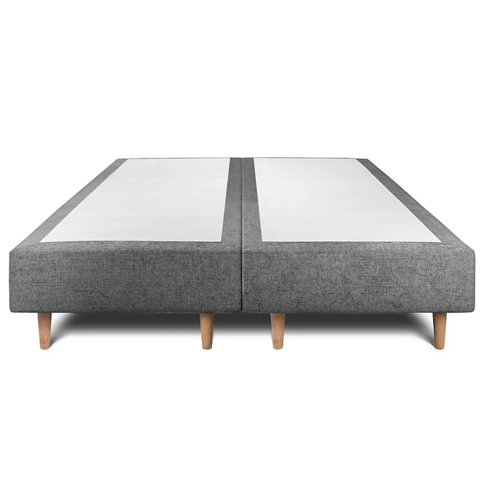Sommeil De Plomb Lit avec tête de lit lignes tissu et sommier tapissier - Lit en bois massif Online