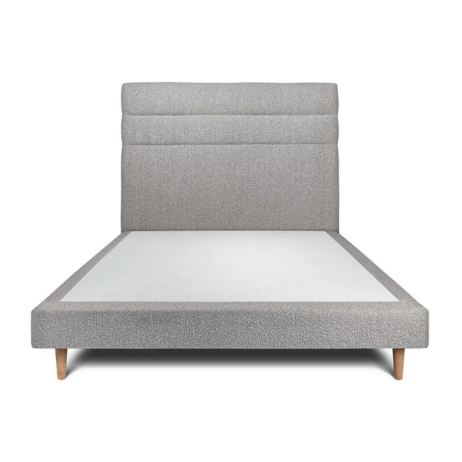Sommeil De Plomb Lit avec tête de lit lignes bouclette et sommier tapissier - Lit en bois massif Sale