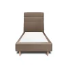 Sommeil De Plomb Lit avec tête de lit lignes velours et sommier tapissier - Lit en bois massif
