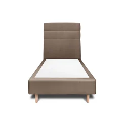 Sommeil De Plomb Lit avec tête de lit lignes velours et sommier tapissier - Lit en bois massif