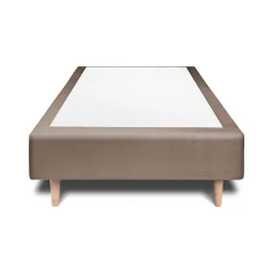 Sommeil De Plomb Lit avec tête de lit lignes velours et sommier tapissier - Lit en bois massif