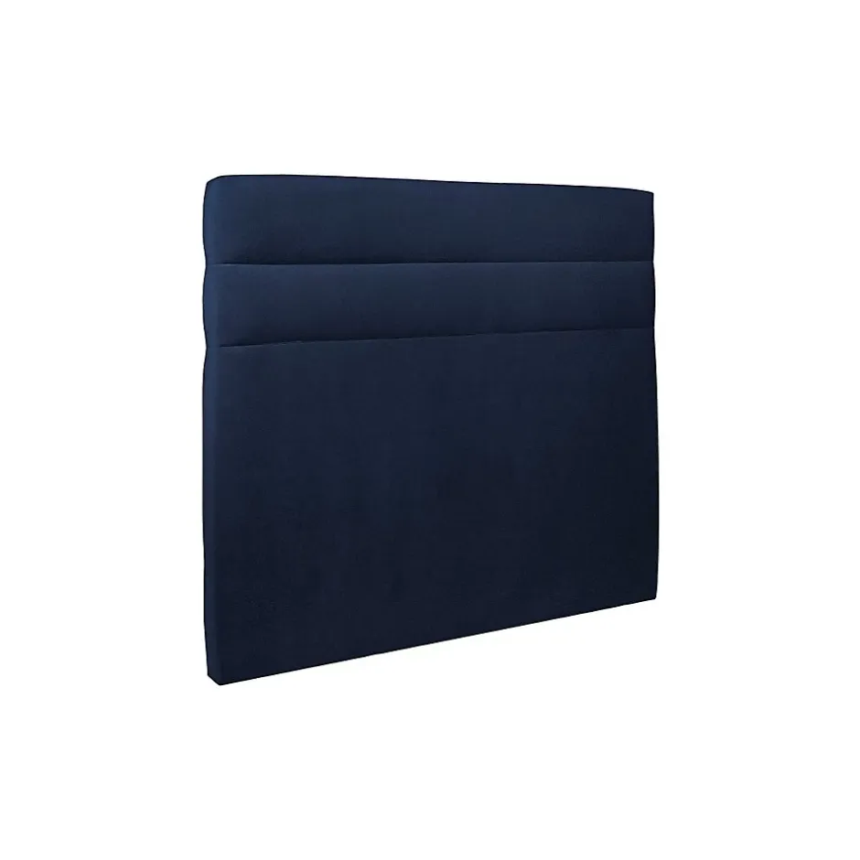 Sommeil De Plomb Lit avec tête de lit lignes velours et sommier tapissier - Lit en bois massif Outlet