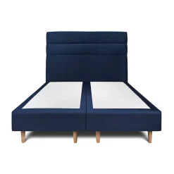 Sommeil De Plomb Lit avec tête de lit lignes velours et sommier tapissier - Lit en bois massif Outlet
