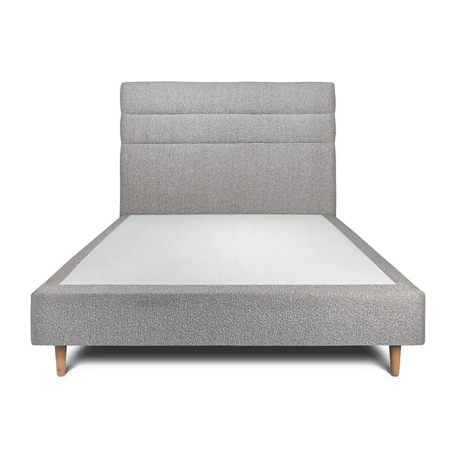 Sommeil De Plomb Lit avec tête de lit lignes bouclette et sommier tapissier - Lit en bois massif