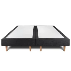 Sommeil De Plomb Lit avec tête de lit lignes tissu et sommier tapissier - Lit en bois massif Hot