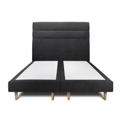 Sommeil De Plomb Lit avec tête de lit lignes tissu et sommier tapissier - Lit en bois massif Hot