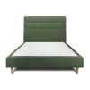 Sommeil De Plomb Lit avec tête de lit lignes tissu et sommier tapissier - Lit en bois massif