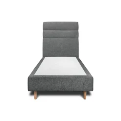 Sommeil De Plomb Lit avec tête de lit lignes tissu et sommier tapissier - Lit en bois massif Outlet