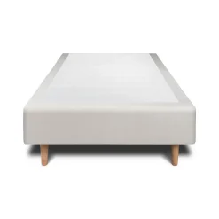 Sommeil De Plomb Lit avec tête de lit lignes velours et sommier tapissier - Lit en bois massif
