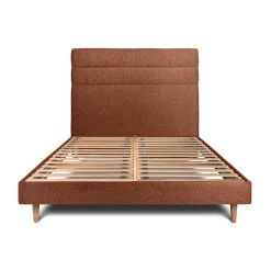 Sommeil De Plomb Lit avec tête de lit lignes bouclette et sommier kit - Lit en bois massif