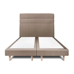 Sommeil De Plomb Lit avec tête de lit lignes velours et sommier tapissier - Lit en bois massif