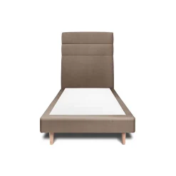 Sommeil De Plomb Lit avec tête de lit lignes velours et sommier tapissier - Lit en bois massif