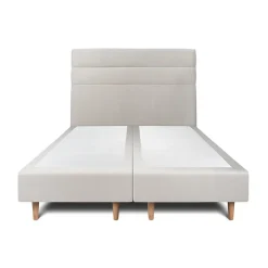 Sommeil De Plomb Lit avec tête de lit lignes velours et sommier tapissier - Lit en bois massif Online