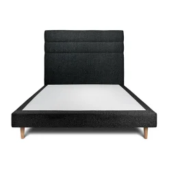 Sommeil De Plomb Lit avec tête de lit lignes bouclette et sommier tapissier - Lit en bois massif