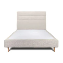 Sommeil De Plomb Lit avec tête de lit lignes tissu et sommier tapissier - Lit en bois massif