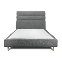 Sommeil De Plomb Lit avec tête de lit lignes tissu et sommier tapissier - Lit en bois massif Sale