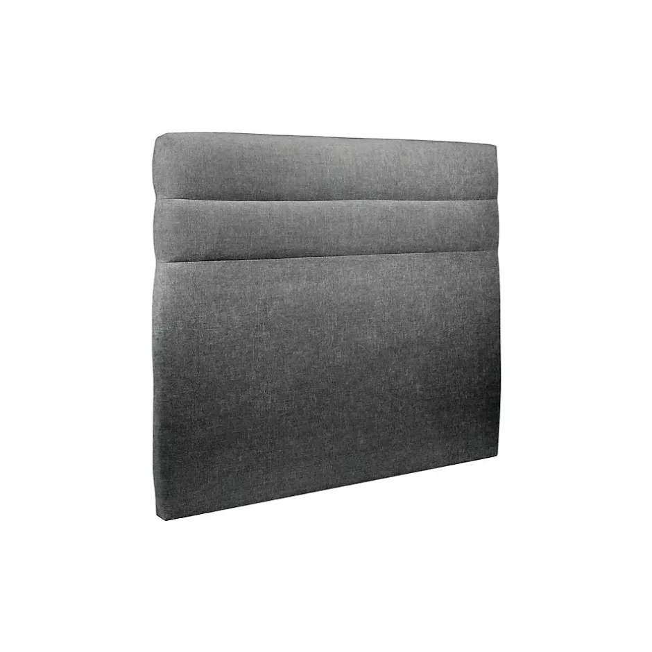 Sommeil De Plomb Lit avec tête de lit lignes tissu et sommier tapissier - Lit en bois massif Sale
