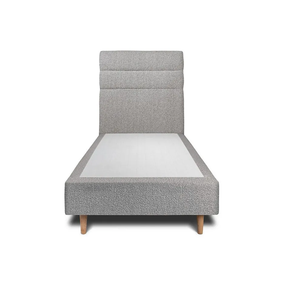 Sommeil De Plomb Lit avec tête de lit lignes bouclette et sommier tapissier - Lit en bois massif Sale
