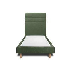 Sommeil De Plomb Lit avec tête de lit lignes tissu et sommier tapissier - Lit en bois massif