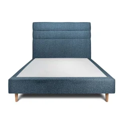 Sommeil De Plomb Lit avec tête de lit lignes bouclette et sommier tapissier - Lit en bois massif